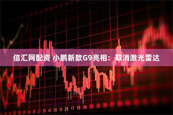 信汇网配资 小鹏新款G9亮相：取消激光雷达